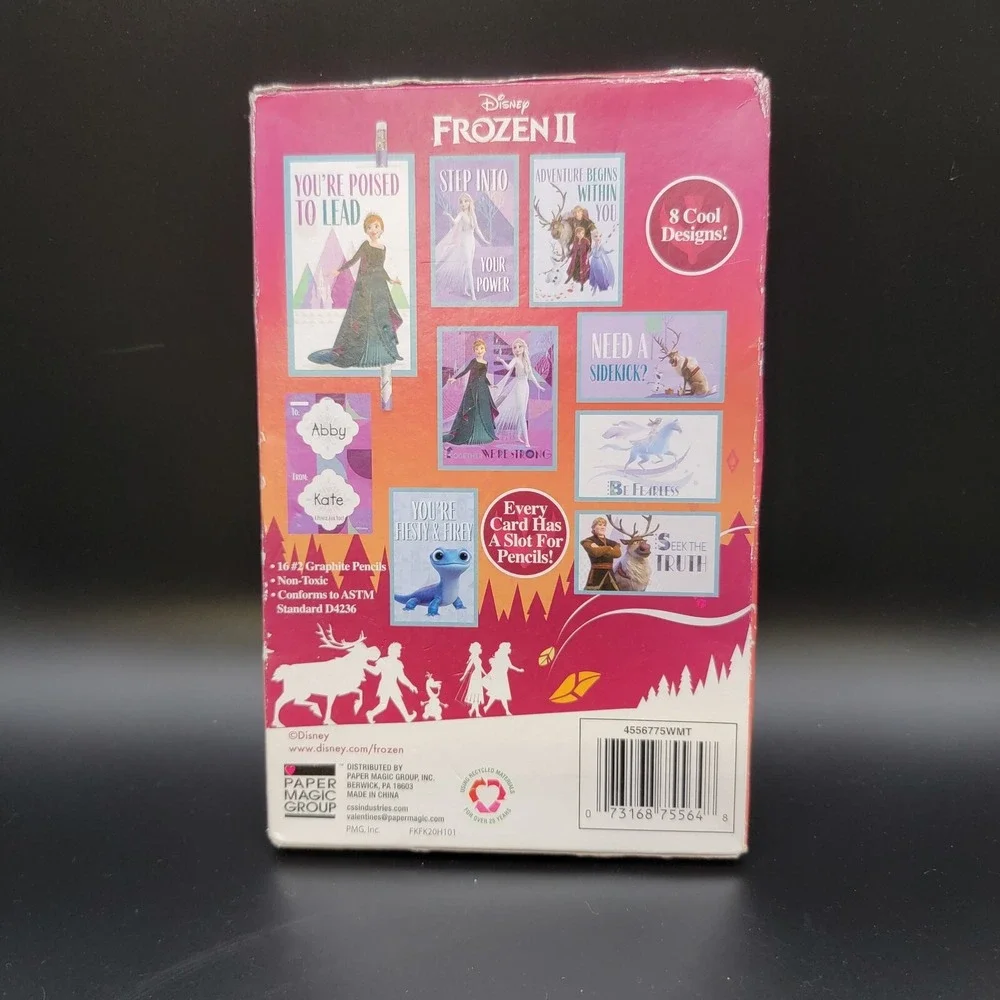 Frozen II Valentine Cards For Kids Disney 16 Valentines 16 Pencils Some Box Ware